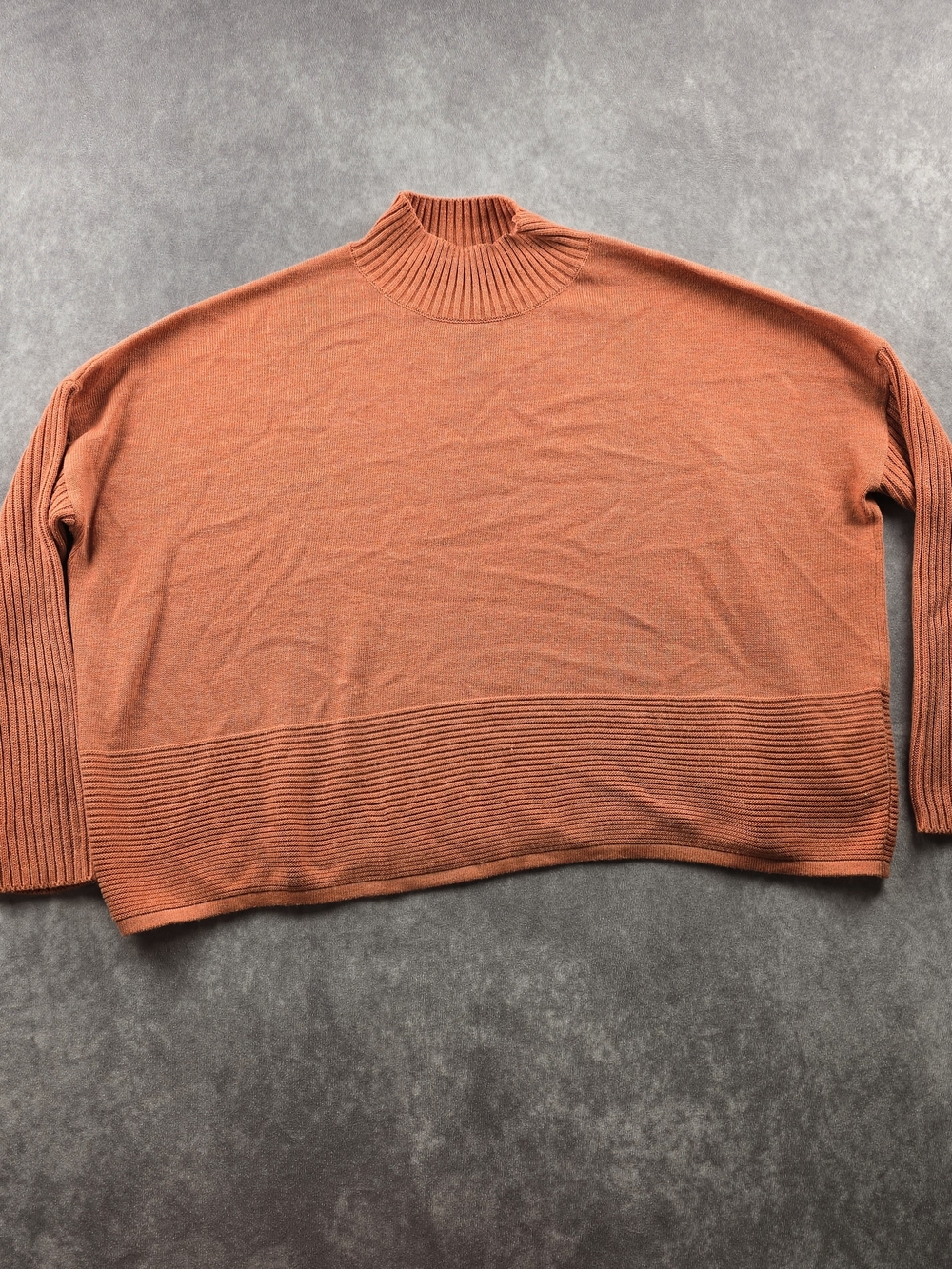 ASOS Rust Oversized Mock Neck Sweater Women’s Size 2 Boxy Cropped
